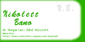 nikolett bano business card