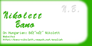 nikolett bano business card